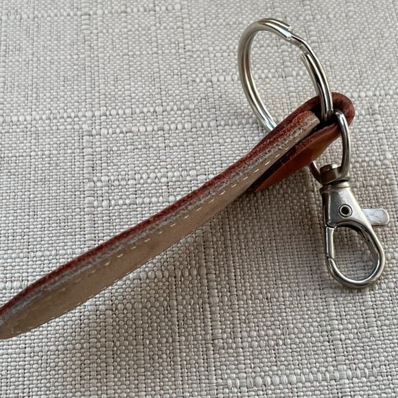 Leather Keychain Brown/Tan Keys Holder Double Sided Key chains Handmade - Picture 5 of 8